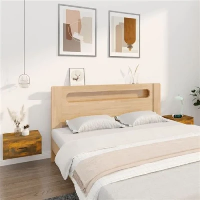 Afbeelding van Nachtkastjes 2 st wandgemonteerd 50x36x25 cm gerookt eikenkleur