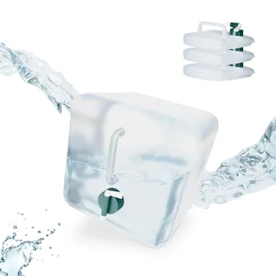 Afbeelding van Relaxdays opvouwbare jerrycan set van 4 watercontainer met kraan kunststof waterzak 10 Liter