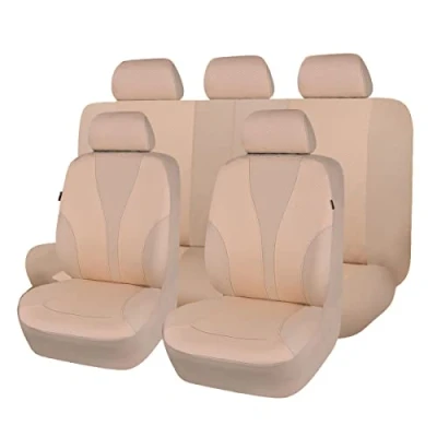 Afbeelding van Flying Banner set van 9 universele autostoelhoezen stof, geschikt voor airbags, beige