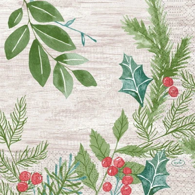 Afbeelding van Servet l33b33 cm wintergreenery 20st Duni