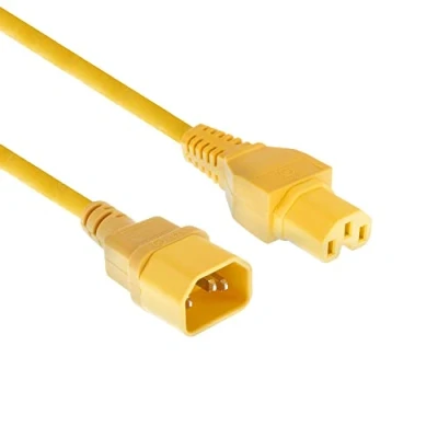 Afbeelding van ACT AK5311 Netsnoer Stroomkabel C14 C15 Geel 2 meter