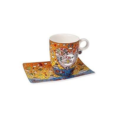 Afbeelding van Goebel James Rizzi Kop en schotel the Romance of Sea Porselein 19cm 400ml