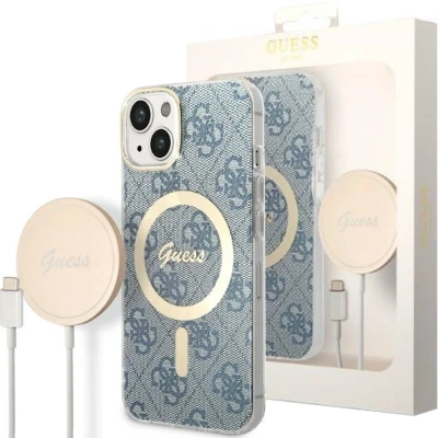 Afbeelding van Guess 4G MagSafe Back Case Apple iPhone 14 (6.1&quot;) Blauw