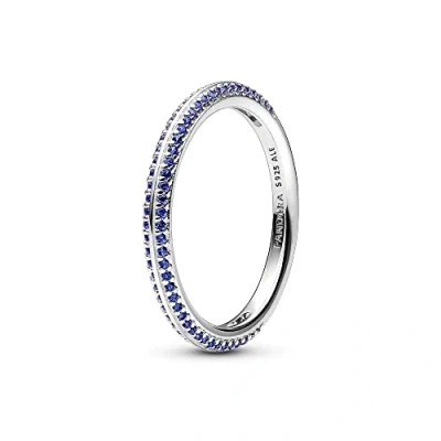 Afbeelding van Pandora ME Sterling zilveren ring met echt blauw kristal, Zilver, Kristal