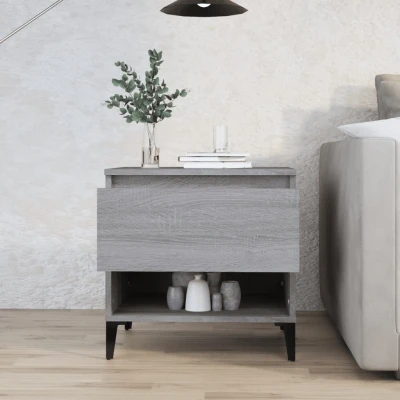 Afbeelding van Bijzettafel 50x46x50 cm bewerkt hout grijs sonoma eikenkleur