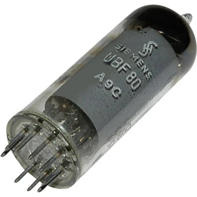 Afbeelding van UBF 80 = 17 N 8 Elektronenbuis Dubbeldiode pentode 100 V 2.8 mA Aantal polen: 9 Fitting: Noval 1 stuk(s)
