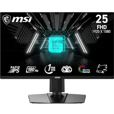 Afbeelding van MSI G255PF E2 Gaming Monitor 24,5 inch, Rapid IPS, FHD (1920 x 1080), 180Hz, 1ms, 99% sRGB Color Gamut, Adaptive Sync DP 1.2a, HDMI 2.0b CEC Night Vision, anti flickr, vermindering van blauw licht