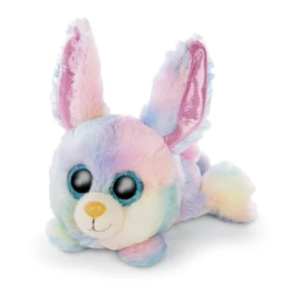 Afbeelding van NICI Glubschis knuffel liggende konijn Rainbow Candy 15cm