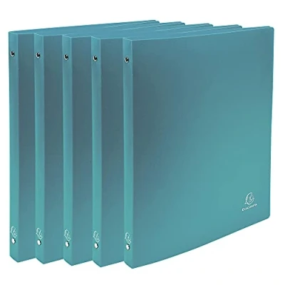 Image de Exacompta réf. 51183SE Lot de 5 classeurs souples OPAK 4 anneaux ronds diamètre 15 mm Dos 20 Dimensions extérieures : 32 x 25 cm Format à classer A4 Coloris vert foncé