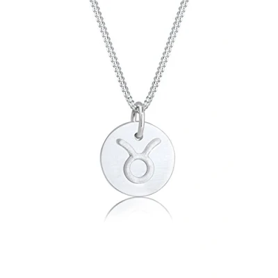 Afbeelding van Elli Sternzeichen Stier Astro Symbol MATT Ketting, Dames, Maat: 45, Silber