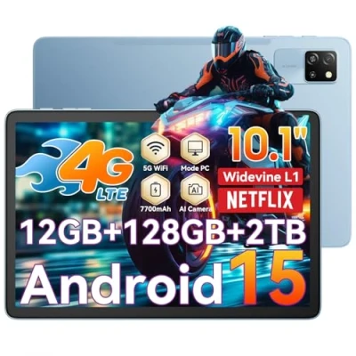 Afbeelding van Blackview Tab60 Pro Tablet 10 inch (2025) Android 15, 12 GB + 128 (TF 2 TB), 5G Wi Fi 4G LTE, Octa Core T606, batterij 7700 mAh, Widevine L1/GMS/GPS/AI Camera, PC met hoes