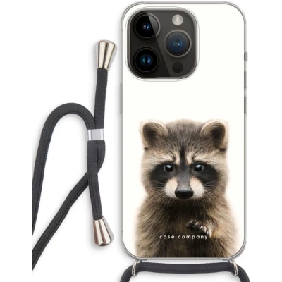 Afbeelding van Case Company® hoesje met Koord geschikt voor iPhone 14 Pro Rocco Telefoonhoesje Zwart Extra Bescherming aan alle Kanten en Over de Schermrand
