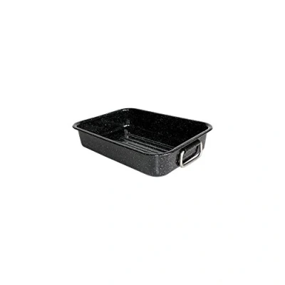 Image de Beka 14721364 Kitchen Roc Plat à four rectangulaire en émail Noir 36 cm