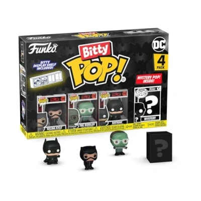 Afbeelding van Funko Bitty Pop! Batman 85th Catwoman 4PK Selina Kyle™ The Batman™, Riddler™ Batman™ en een mysterie minifiguur in verrassing 2,2 cm DC Comics Nan