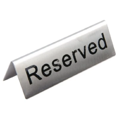 Afbeelding van Olympia RVS tafelbordje Reserved (10 stuks)