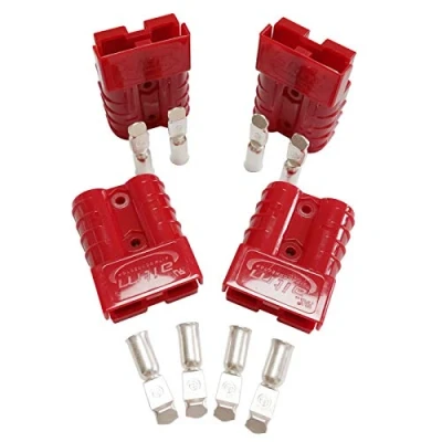 Afbeelding van Accusaansluiting, 50 A, accu, snelle verbinding, stekker, 600 V, voor auto, bestelwagen, motormodi, 4 stuks (set 8 Awg, rood)