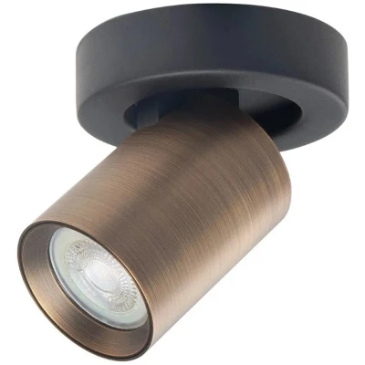 Afbeelding van Opbouwspot Oliver ZwartBrons Metaal Rond GU10 1 voudig ⌀ 10cm