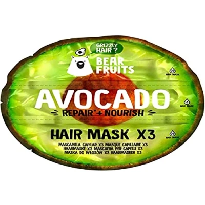 Afbeelding van Bear Fruits Strawberry, haarmasker voor ontwarring en glans, 3 x 20 ml