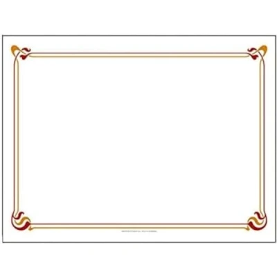 Afbeelding van Papieren Placemats wit,motief bruin &amp; okergeel 500 stuks (31x43cm)