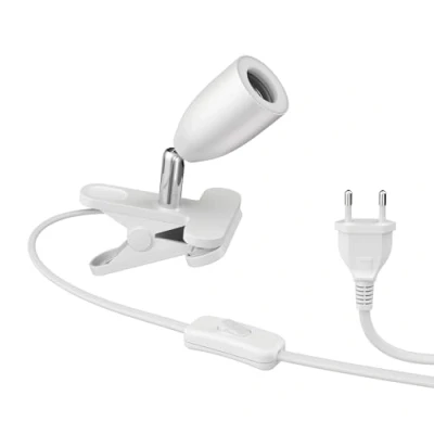 Afbeelding van ledscom.de LIK klemlamp, mat wit, 1 x E27 max. 60 W, klemverlichting, bureaulamp, rubberen bevestiging, krasbestendig, accentverlichting, Flexspot, zonder resten, lamp