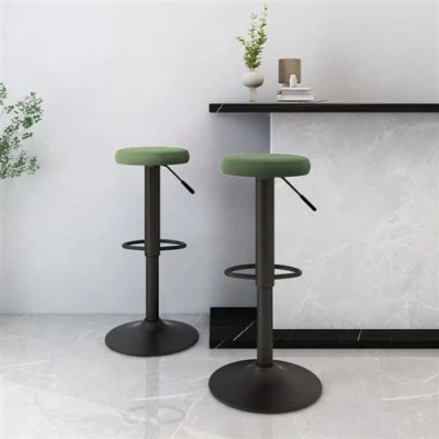 Image de vidaXL Tabourets de bar lot 2 vert foncé velours333146