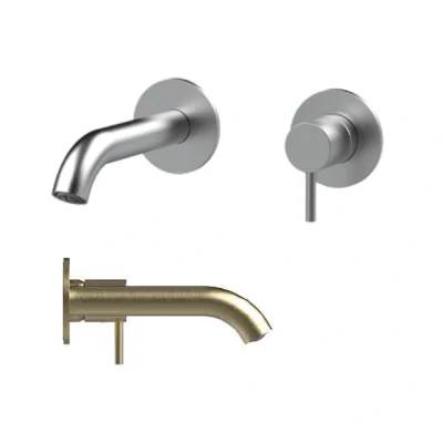 Afbeelding van SB Round 316 inbouw wastafelmengkraan Geborsteld Messing PVD 132mm