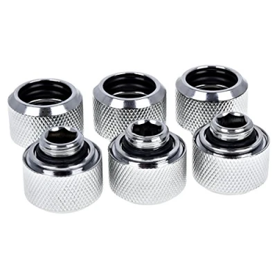 Afbeelding van Alphacool 16mm ijspegel G1/4 six pack, Aansluitingen voor waterkoeling, Zilver