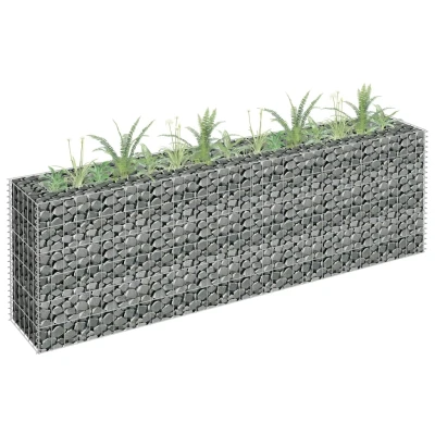 Afbeelding van Gabion plantenbak verhoogd 180x30x60 cm gegalvaniseerd staal