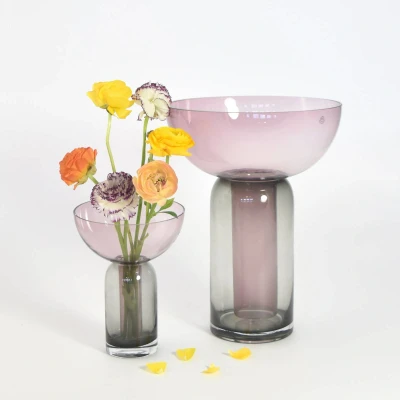 Afbeelding van AYTM Vaas Torus, roze, Ø 25 cm, hoogte 33 glas