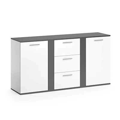 Afbeelding van Vicco ladekast &quot;Novelli&quot;, antraciet/wit, 155 x 80 cm met laden