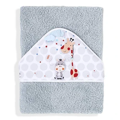 Afbeelding van Interbaby Badcape 400 g/m², katoen, terry, model jungla, grijs, 100 x cm