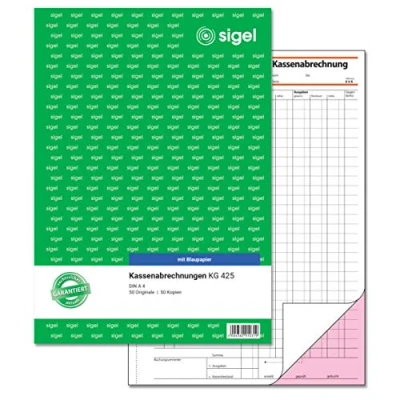 Afbeelding van Sigel, Formulier, Formulier voor kasstaat Papierformaat: DIN A4 Zelfkopiërend: Neen