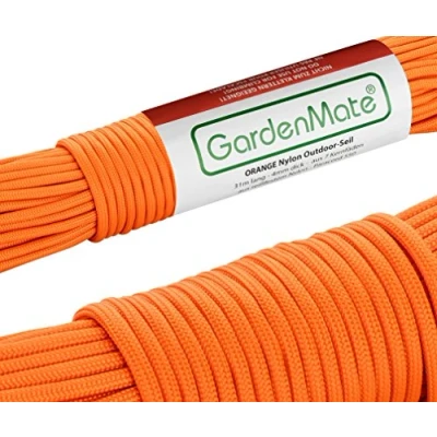Afbeelding van GardenMate Paracord 550 professioneel outdoor touw nylon oranje, 31 m lang, 4 mm dik, 7 aderig omhulseltouw, scheurbestendig