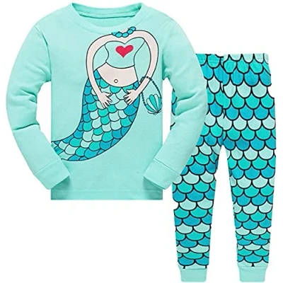 Afbeelding van Tkiames Pyjama voor meisjes, giraffe, 2 delig, 100% katoen, 1 7 jaar, Groenten