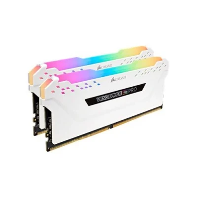 Image de CORSAIR Vengeance RGB PRO DDR4 kit 32 Go: 2 x 16 Go DIMM 288 broches 2666 MHz / PC4 21300 CL16 1.2 V mémoire sans tampon non ECC blanc