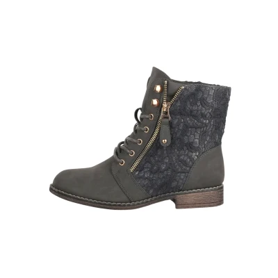 Afbeelding van Elara Herbst Veterboots, Dames, Maat: 38, Grau Kunststof