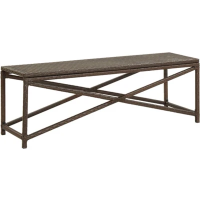 Afbeelding van Tuinbank 120 cm poly rattan bruin