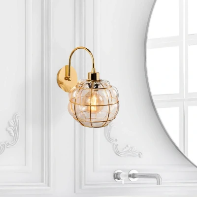 Afbeelding van Wandlamp Safderun 402 A, goud, kap helder glas