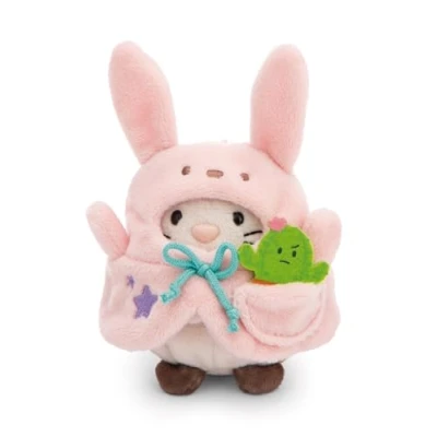 Afbeelding van NICI Angy Kat pluche 8 cm met Cactus &amp; Konijnkostuum in geschenkdoos 8,5 x 6,5 10 beige Knuffel, schattig speelgoed om te knuffelen en spelen, een geweldig cadeau idee 61141