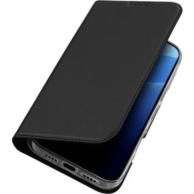 Afbeelding van Dux Ducis Skin Pro Series Hoesje Geschikt voor Apple iPhone 16 Book Case met Pasjeshouder Portemonnee Standaard Zwart