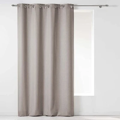 Afbeelding van Interieurzachtheid, 1605290, effen polyester kamgaren ooggordijn, linnen, 140 x 260 cm
