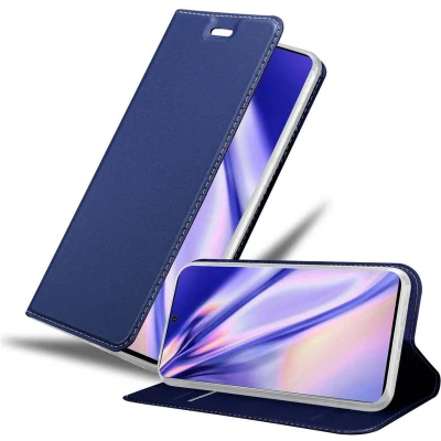 Afbeelding van Cadorabo Hoesje geschikt voor Samsung Galaxy NOTE 10 in CLASSY DONKER BLAUW Beschermhoes met magnetische sluiting, standfunctie en kaartvakje Book Case Cover Etui