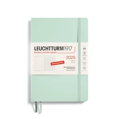 Afbeelding van LEUCHTTURM1917 370514 Weekoverzichten en notitieblok 2025, medium (A5), softcover, mintgroen, Duits