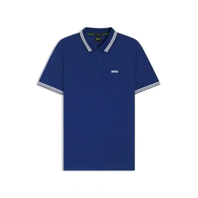 Image de BOSS Polo Paddy Curved pour homme, bleu, M