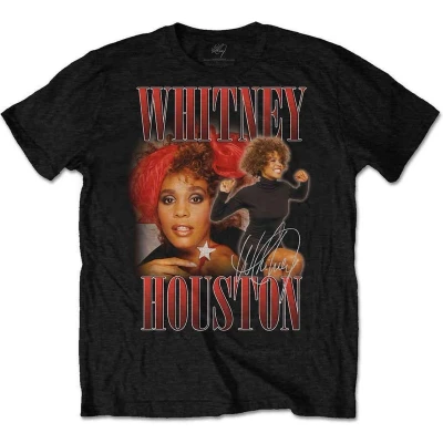 Afbeelding van Whitney Houston 90s Homage Heren T shirt S Zwart