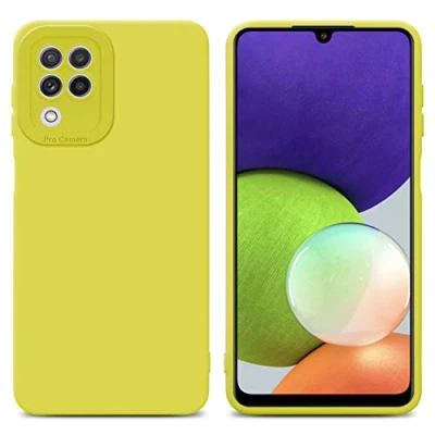 Afbeelding van Cadorabo Hoesje geschikt voor Samsung Galaxy A22 4G in Fluid GEEL Beschermhoes gemaakt van flexibel TPU silicone Cover Case