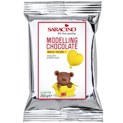 Afbeelding van Saracino Modelleer Chocolade Geel 250g