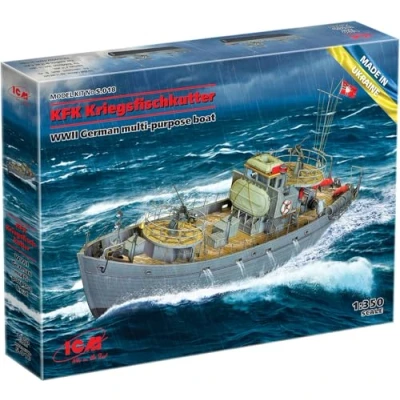 Afbeelding van 1:350 ICM S018 KFK Kriegsfischkutter German multi purpose Boat Plastic Modelbouwpakket