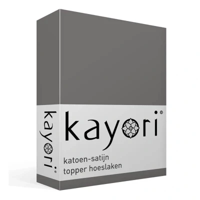 Afbeelding van Kayori Edo topperhoeslaken katoensatijn Antracite 80/200 (Kleur: Antracite)