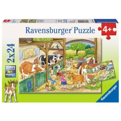 Image de Puzzle 2x24p Journée à la ferme Ravensburger